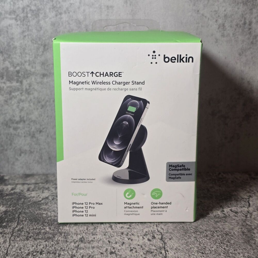Belkin BoostCharge Magnetic Wireless Charger Stand MagSafe New Apple IPhone 12